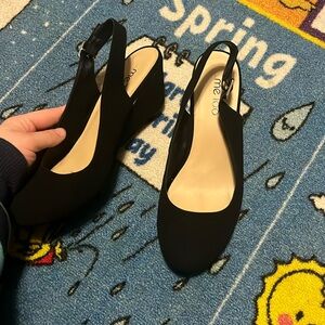 Dress shoes with slight wedge heel